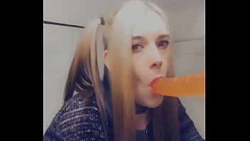 Play Gorgeous trans loves sucking cock in her miniskirt