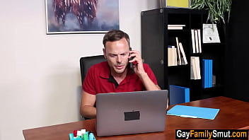 Play Pervy step daddy bangs step son in his office