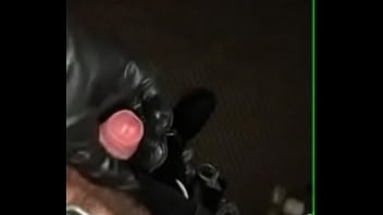 Play Biker licking boots and eating cum.