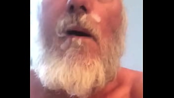 Play Swallowing my own cum, and a self facial
