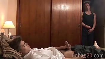Play Cute student plays with old fag at home