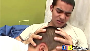Play Latino twink ass played by huge dildo before passionate bj