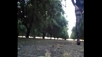 Play Crossdresser walking in the almond orchard