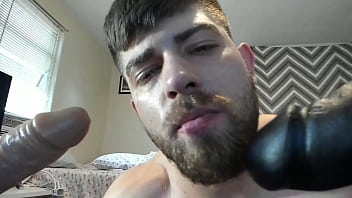 Play Straight guy sucks on dildo and plays with ass