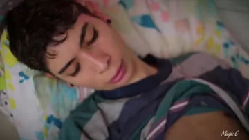 Play Skinny Latino Twink Jerks Off His Massive Cock, Shooting a Thick Load of Cum