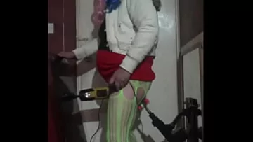 Play Bisexual Crossdresser Enjoys Double Anal Pleasure with Masturbation Machines