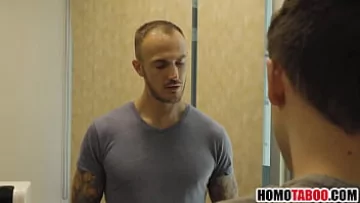 Play Stepdad Initiates Bareback Gay Sex with Dick-Loving Stepson