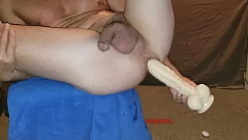 Play Huge Dildo Anal Stretching and Creamy Finish