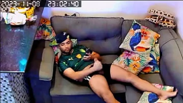 Play Passionate Palmeiras Fan Strokes His Massive Cock While Watching the Game