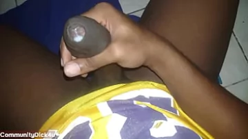 Play Black Gay Amateur’s Hot Shaved Dick and Intense Orgasm